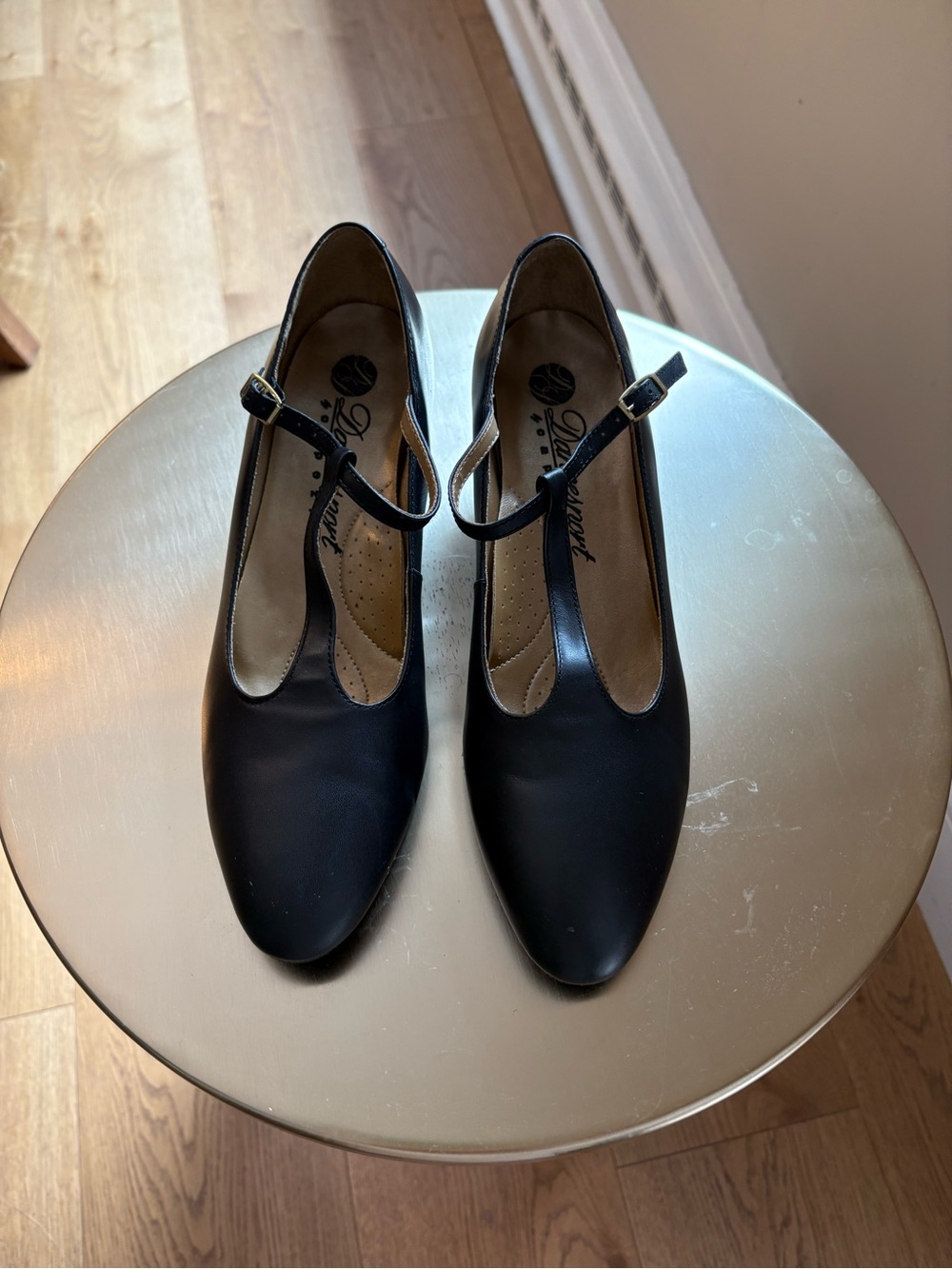 Classic Black Mary Jane Heels with Ankle Strap